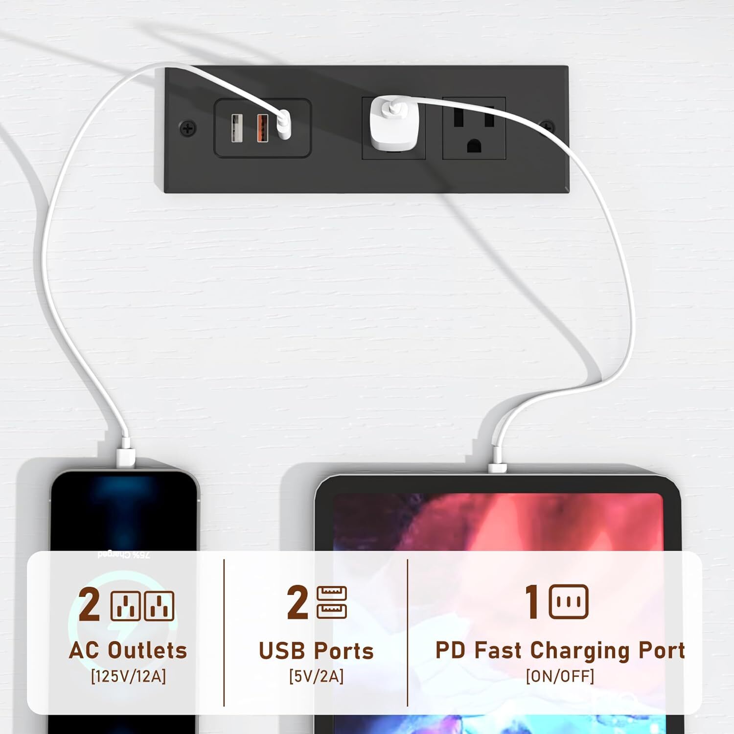 63 Inch Large Wood Chest of 9 Drawers Handle Free, Long Dresser for