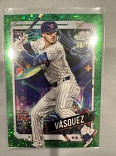 2024 Topps Chrome Cosmic Luis Vasquez Green Space Dust Refractor /75 RC Cubs🔥⚾️