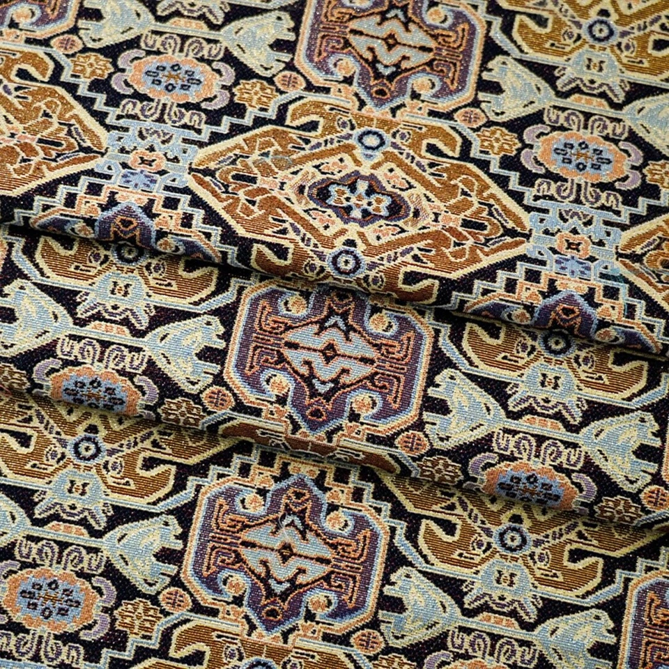 Tela decorativa para tapicería de tapicería jacquard vintage mongol por yarda Foto 4 de 4