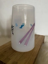 VTG Signed 1986 Fineline Studios Kerry Feldman Opaque Glass Tumbler Art Glass