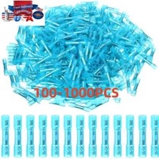 100-1000Pcs Heat Shrink Wire Connectors Blue 14-16AWG Butt Seal Terminals