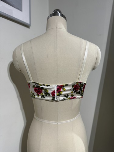 Dolce and Gabbana SIZE 32 FLORAL BRA WHITE PINK VINTAGE - Picture 10 of 10