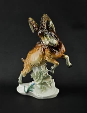 A-9440072-D Ens Porcelain Figure Ibex With Lizard Blue Mill H31Cm