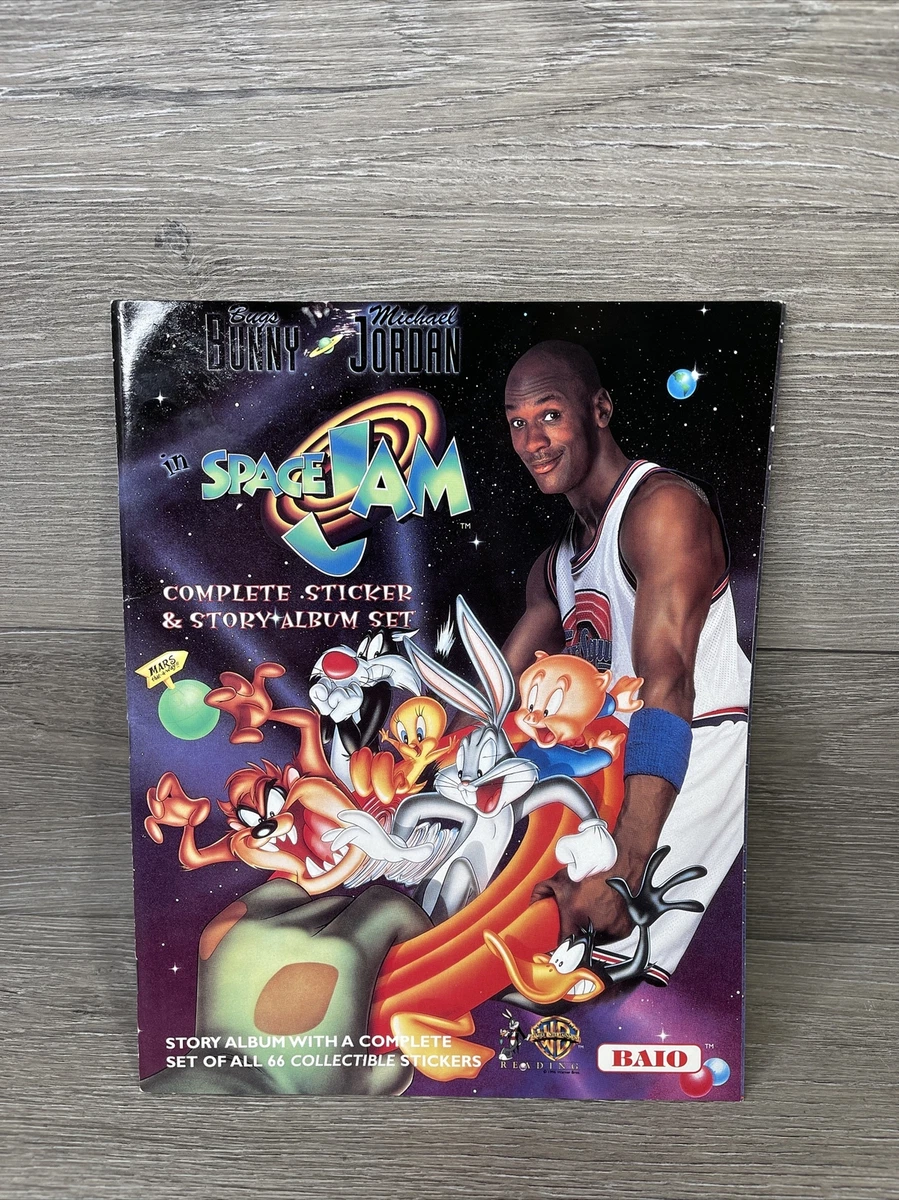 1996 SPACE JAM MICHAEL JORDAN STICKER & STORY ALBUM SET COMPLETE STICKER SET