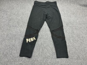 PINK Victoria Secret Pants Womens Size Medium Black Mesh Active Wear Pants