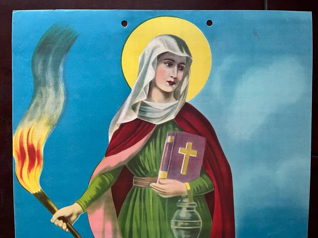 Mexican SANTA MARTA MARTHA Christianity Religious Top Calendar Print from  1950's | eBay