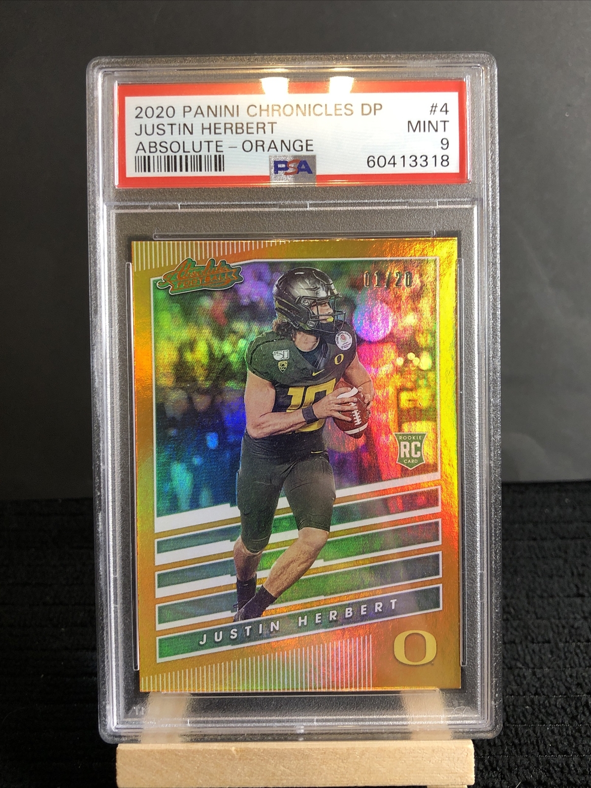 Justin Herbert Panini Chronicles Draft Picks Absolute Rookies Spectrum #4 Orange