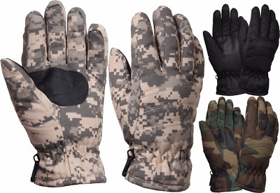 Woodland Camouflage Military Thermoblock Tactical Insulated Hunting Gloves 4944