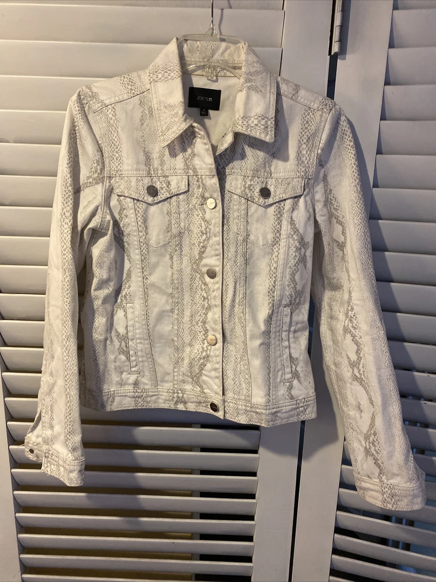 Joe s Jeans womens White Snakeskin Denim Jacket Size M. AC