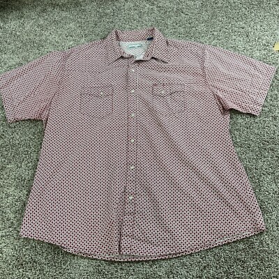 Wrangler Shirt Adult 2XL XXL Red White Pearl Snap Western Wear Mens A5