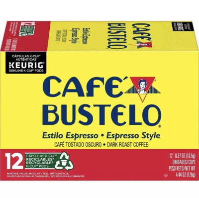 Cafe Bustelo Espresso Style Dark Roast Coffee 12 Keurig K Cup Pods  Always Fresh