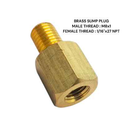 M8x1 Stecker auf 1/16'' NPT Buchse Messing Sumpf Adapter Öltemperaturanzeige Sensor