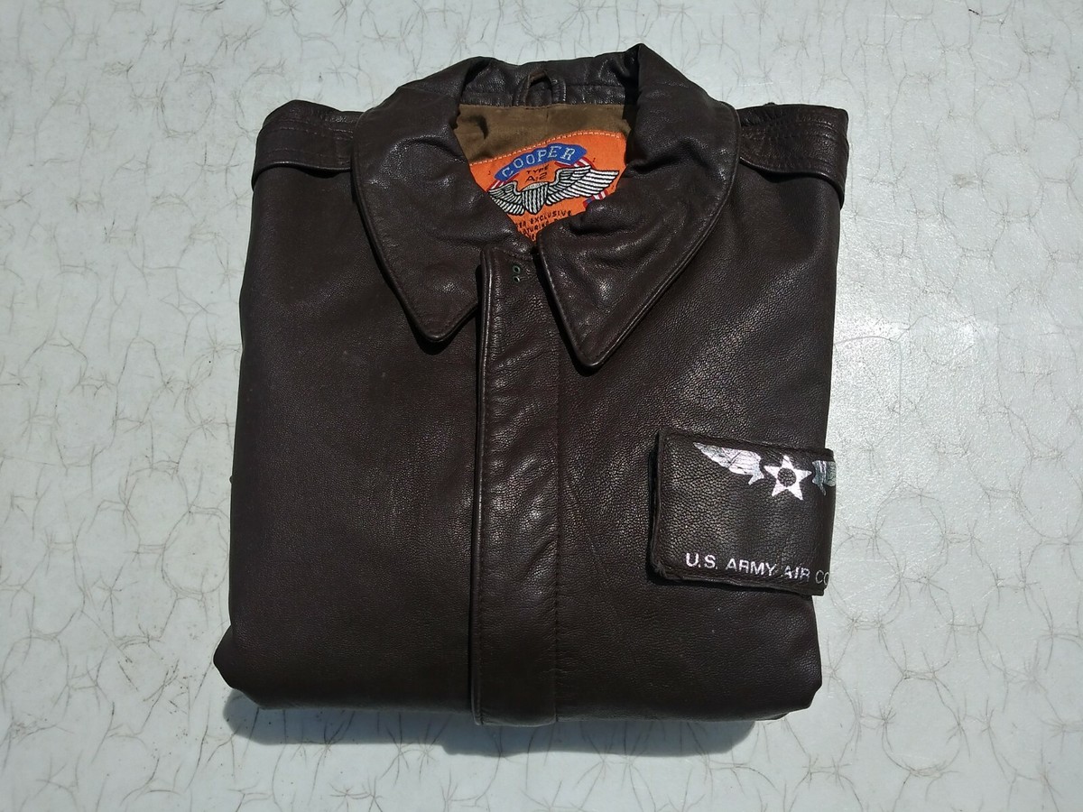 US Airforce A-2 Leather Flight Jacket Size 40 Long MFG Cooper 