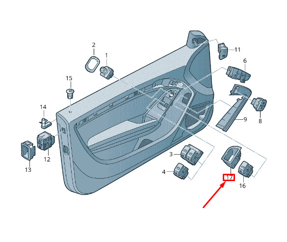 Interrupteur de verrouillage de coffre avant pour Audi A5 8T (RHD) 8T29598307Pe