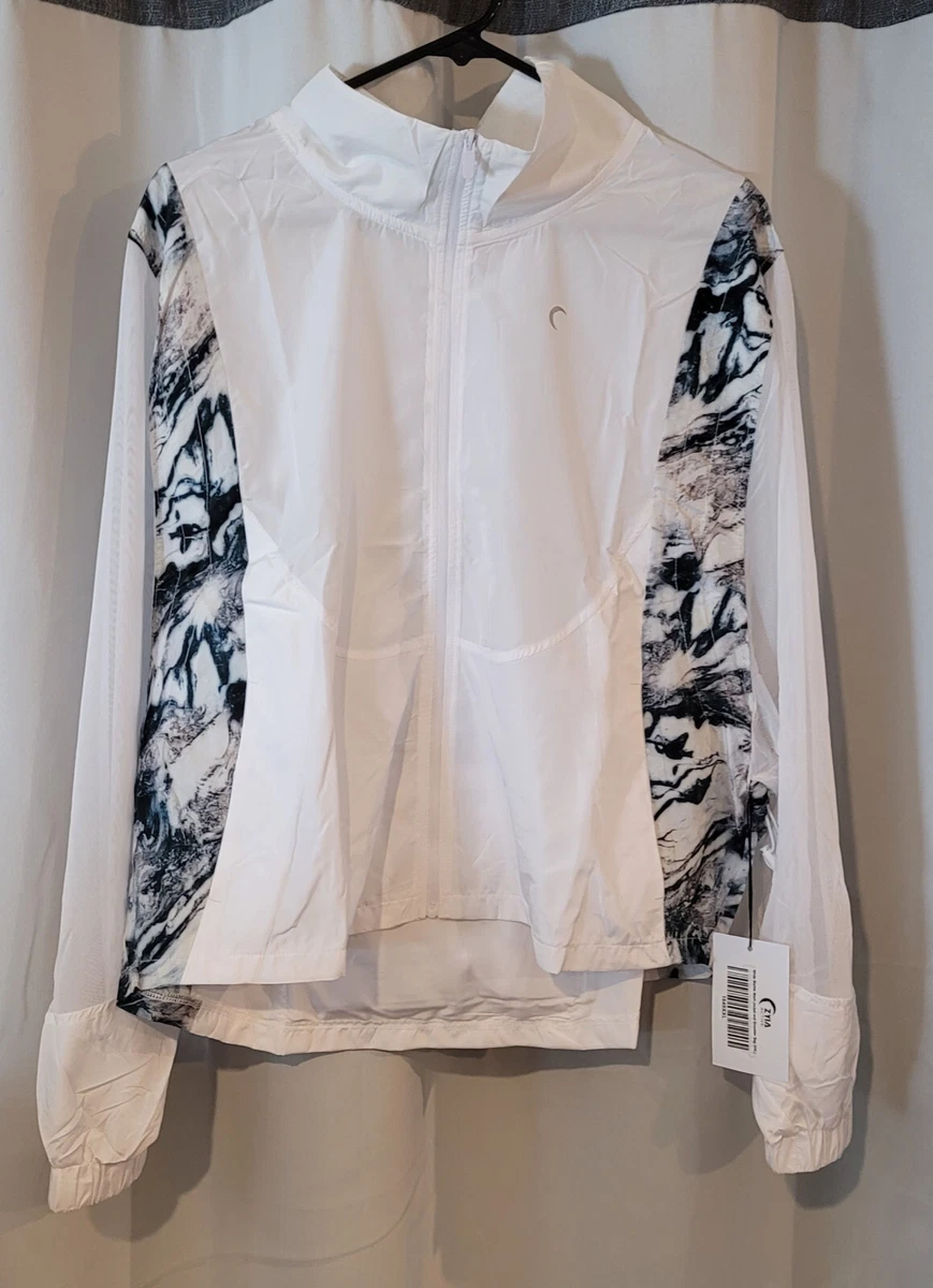 ZYIA Active MARBLE MESH JACKET & SHOULDER BAG Size: 2XL Color White w/Print  NWT