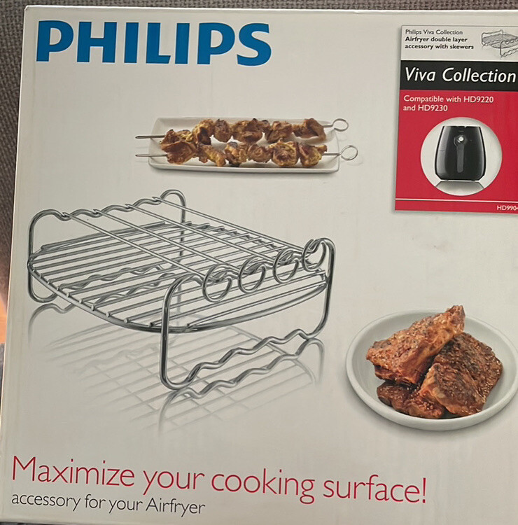 Philips Airfryer Viva Double Tray W/Skewers HD9904/00