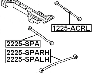 Varilla de control lateral trasera izquierda FEBEST 2225-SPALH OEM 0K2NA28350A Foto 2 de 3
