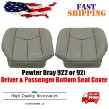 Driver Passenger Side Bottom Leather Seat Cover Gray For Chevy Tahoe 2003-2006
