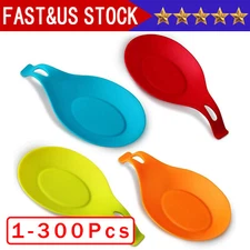 Kitchen Silicone Spoon Rest Heat Resistant Utensil Rest Ladle Spoon Holder Lot