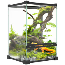 PawHut Glass Reptile Terrarium, 40L Vivarium for Lizards Frogs Snakes Turtles
