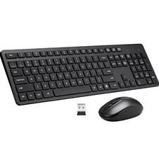 Wireless Keyboard and Mouse Combo, 2.4G Silent Cordless Keyboard Mouse Combo