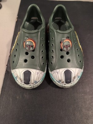 Crocs Bump It Star Wars Boba Fett Kids C8 Green Slip On Water Shoes