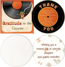 Thanksgiving Card, Vintage Record Player Music Card with Holiday Songs for Famil