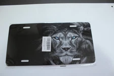 Front License Plate Fun Graphic Design Aluminum Blue Eyed Lion
