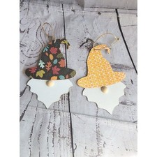 Fall Gnome Wood Ornaments Decor Fall Tree Handmade Orange Brown Yellow Leaves 2