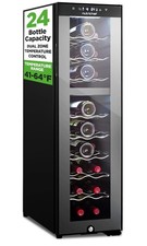 Nutrichef 24 Bottle Wine Fridge Dual Zone Wine Chiller