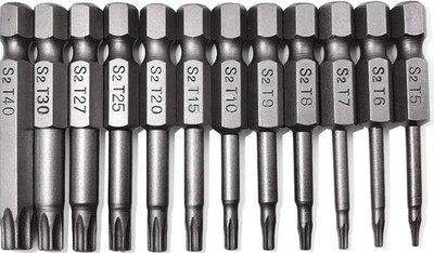 Juego De Puntas De Destornillador Torx De Estrella De Seguridad De 5 Puntos 12pc