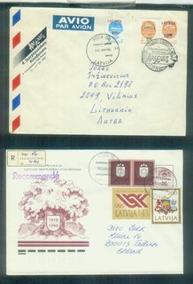 2 saubere Ganzsachen aus Lettland von 1992 gestempelt