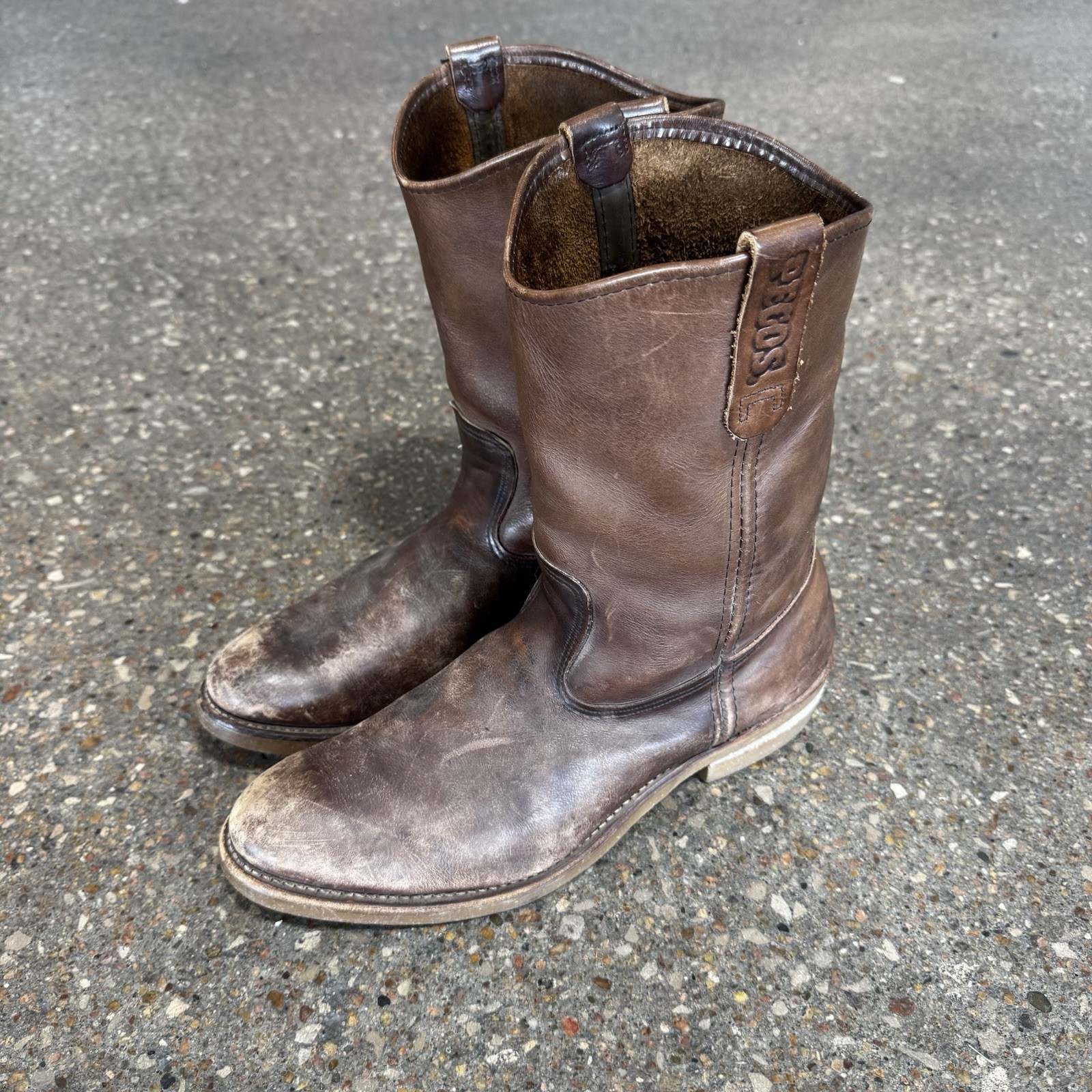 Vintage Red Wing Pecos Boots 1155 Mens Brown Leather Western Made In USA 13 D