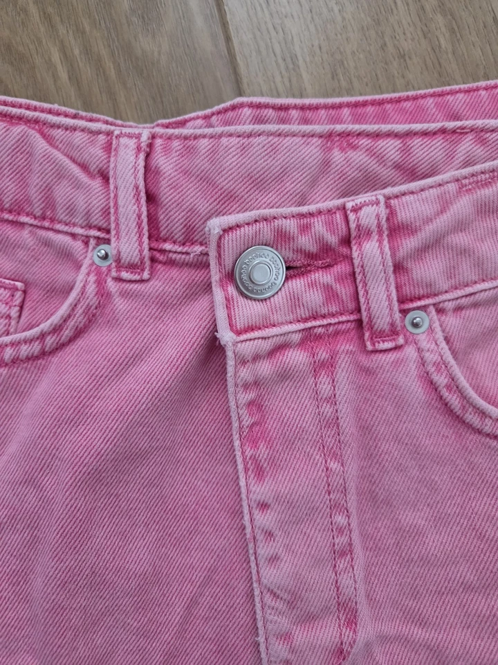 Pink Washed Asymmetrical Denim Skirt - Size 10 - Image 3 of 4