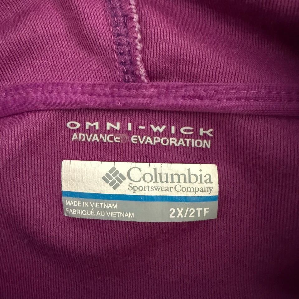 Columbia Sudadera con Capucha Ligera para Mujer 2X Púrpura Omni-Mecha Cremallera Completa Chaqueta Activa Foto 2 de 4