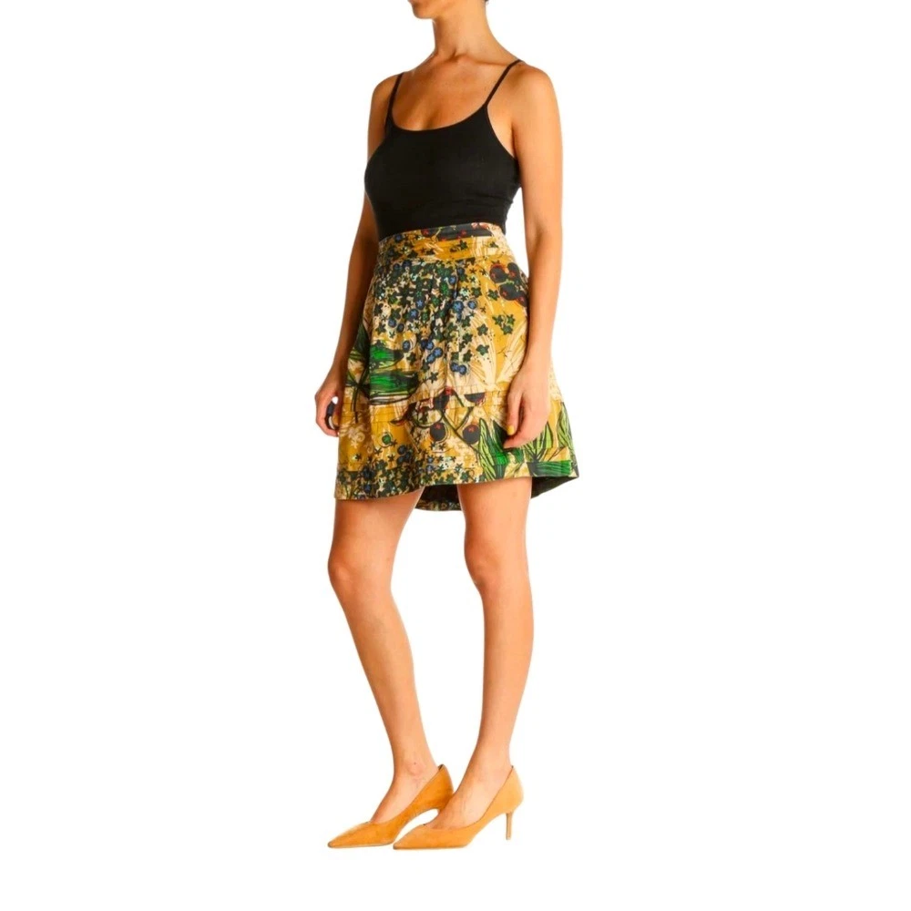 Anthropologie Edmé & Esyllte Botanical Print Mini Skirt | Size 4 | A-Line