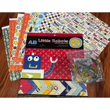 Boys Scrapbook Kit Lot: 30 12x12 Papers, 50 Die Cuts, 9 Sticker sets