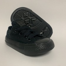 Converse All Star Sneakers Black Low Top Canvas Shoes Infant Toddler Size 3