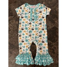 Pete  Lucy Baby 9-12 Months Summer Spring Romper Outfit Flowers  Bees Ruffles