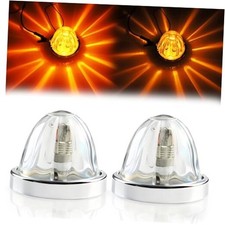 Glass Watermelon Lights Clear Lens Amber LED Side Marker Turn Amber Lights
