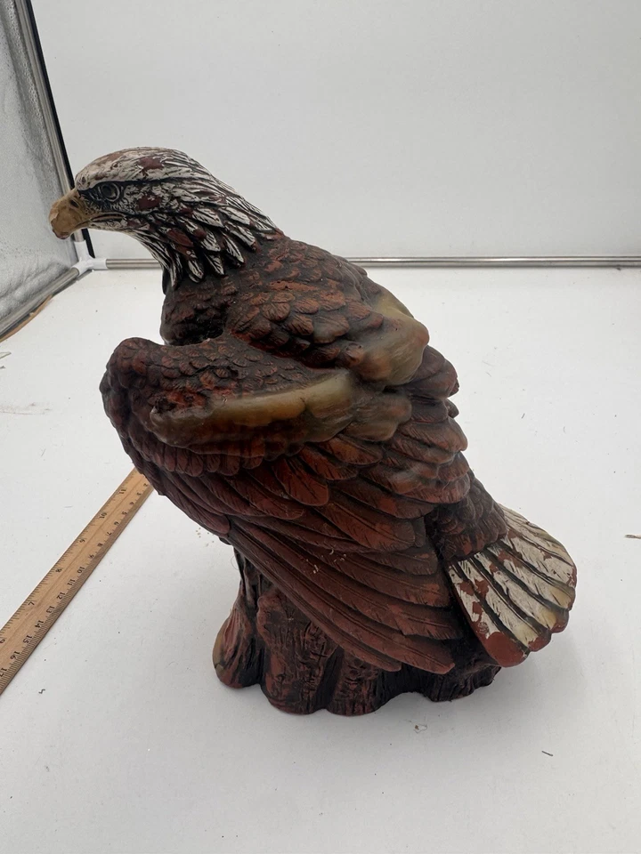 Vintage Bald Eagle Candle Statue 12” XL Wax Decor Figurine Hand Painted Wildlife - Image 4 of 4