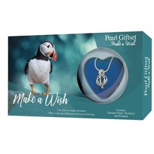 Real Pearl Pendant Necklace Open Your Own Oyster Unique Make A Wish Gift Puffin