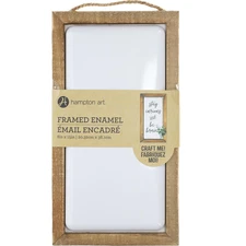 Hampton Art Rustic Framed Enamel 8" X 15" White - Craft Me White/Rustic Frame -