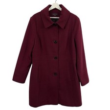 Preston York Women s Wool Blend Red Button Down Coat Size 18