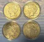 Silver Peace Dollar Lot Of 4- 1922 1923 & 1926 AU