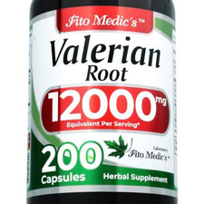 Valerian Root Capsules 200 Pills 12,000,MG Highest Quality Potency Sleep Aid USA