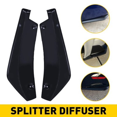 For WRX Spats Subaru STI Rear Bumper Lip Splitter Canards Diffuser Black Spoiler