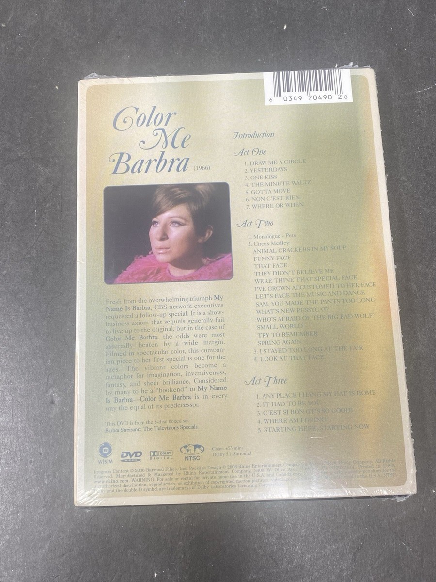 カラー・ミー・バーブラ [DVD] Barbra Streisand - Color Me Barbra (DVD, 2006) for sale online | eBay