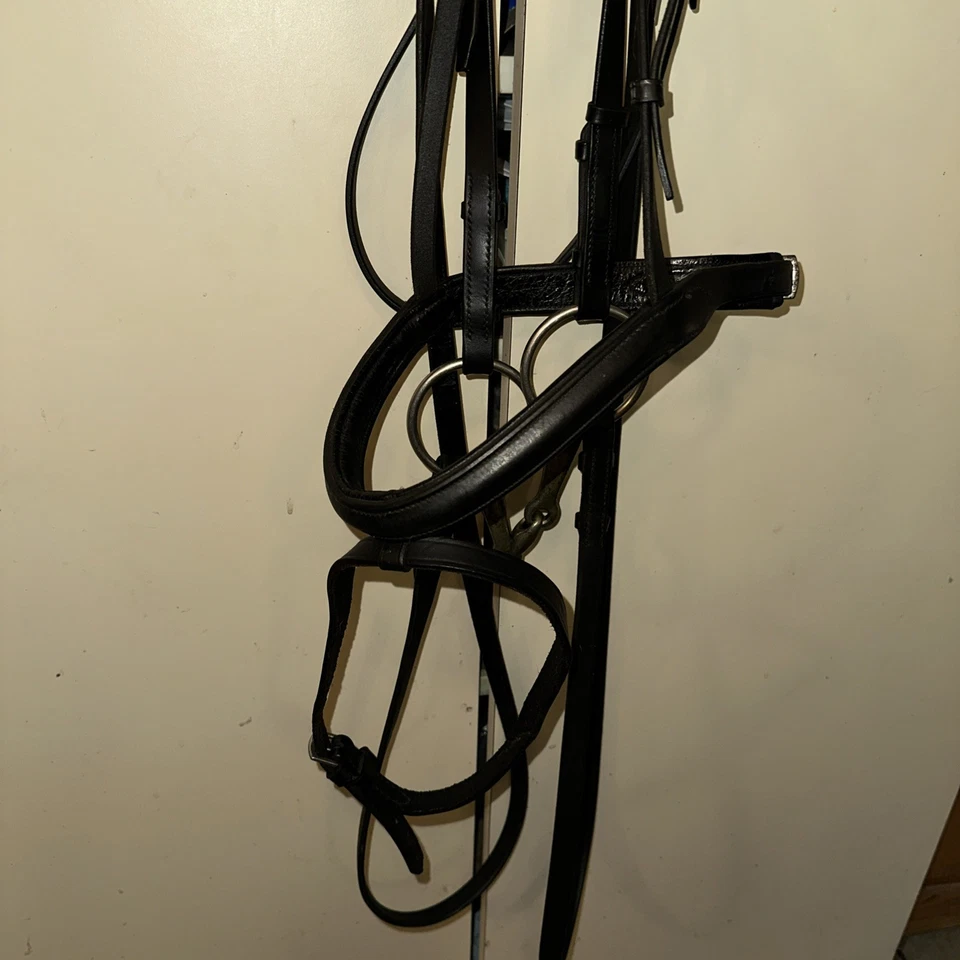 English Black Dressage Bridle Horse Size - Image 2 of 4