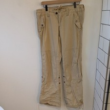 VTG Y2K 90s American Eagle Khaki Cargo Pants Convertible Size 10 Low Rise